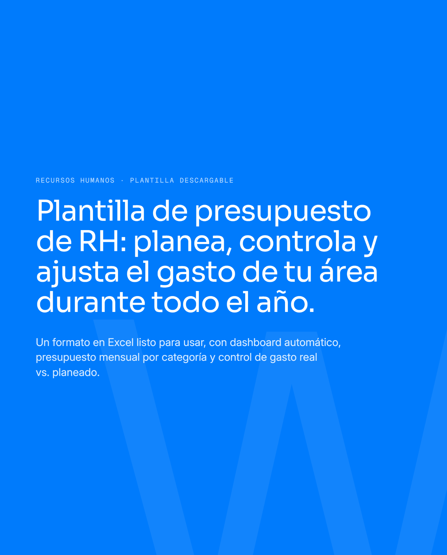 Portada de la Plantilla de Presupuesto de RH y Capacitación