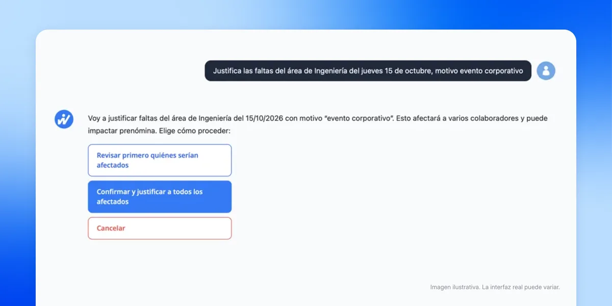 Justificación de faltas en lote con el agente de asistencia de Workbeat